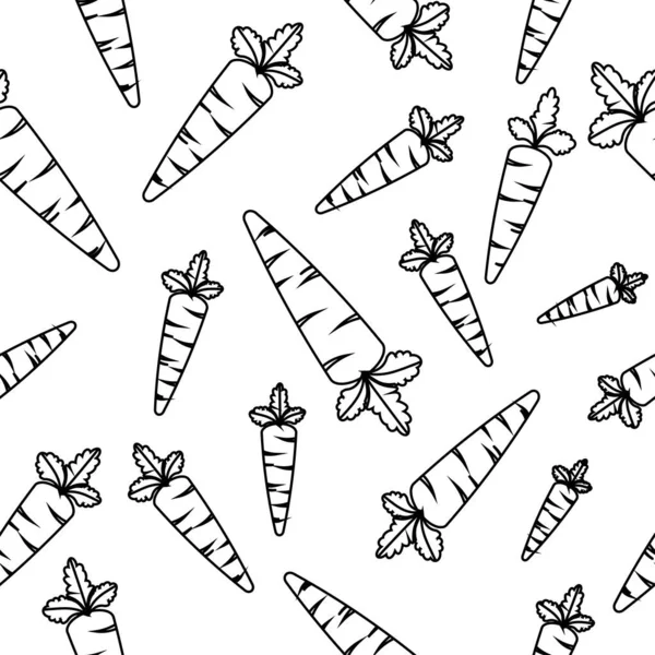 Beyaz zemin üzerinde siyah havuç deseni olan kusursuz bir arkaplan.