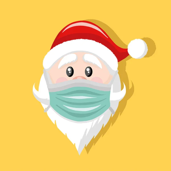 Ilustración Vectorial Santa Claus Máscara Quirúrgica — Vector de stock