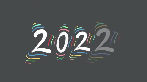 Creative Design Animation Happy New 2022 Year Neon Greeting — Stockvideo