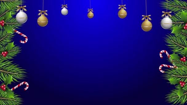 有松树枝的圣诞动画背景 — 图库视频影像