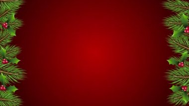 Çam dalları ve dekorasyonlu Noel animasyonu arka planı 