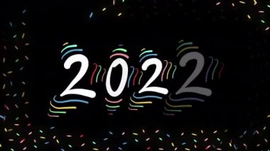 yaratıcı tasarım animasyonu Mutlu yeni 2022 Neon selamlaması