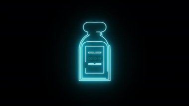 Aşı şişesinin neon animasyonu 