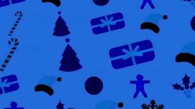 Noel ağacı ve dekorasyon desenli şenliksiz animasyon