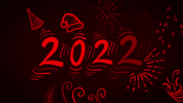 Animazione Creativa Design Con Felice Anno Nuovo 2022 Neon Saluto — Video Stock