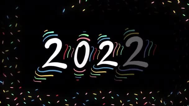 Kreative Design Animation Mit Neonfarbenem Gruß Zum Neuen Jahr 2022 — Stockvideo