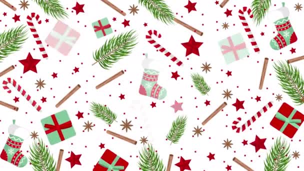 Christmas Colors Elements Pattern — Stockvideo