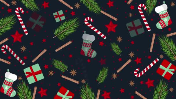 クリスマスの装飾が施されたお祝いアニメーションの背景 — ストック動画