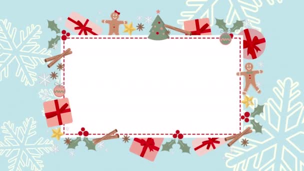 圣诞装饰品的节日动画框架 — 图库视频影像