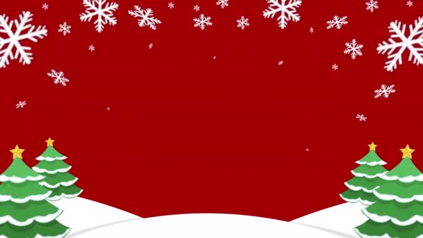 Árboles Nieve Marco Navidad — Vídeo de stock