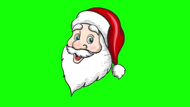 Christmas Animation Background Santa Claus Face — Stock Video