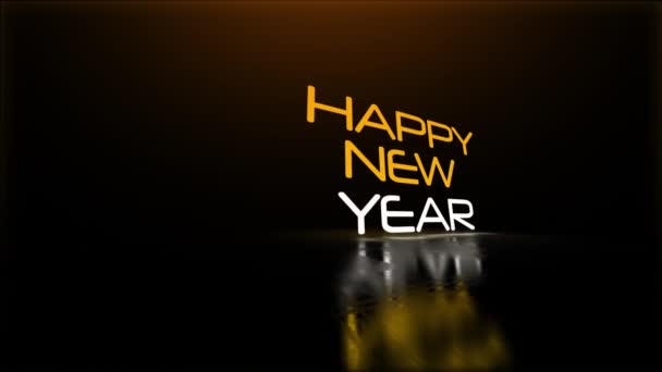 Creative Design Animation Background Neon Happy New Year Greeting — 图库视频影像