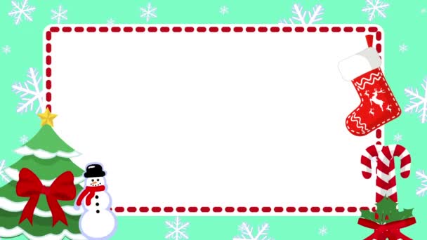 クリスマスの飾り枠付きのお祝いアニメーション — ストック動画