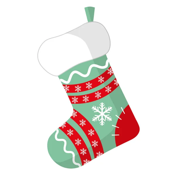 Рождественский Носок Шляпе Санты Рукавицах — стоковый вектор