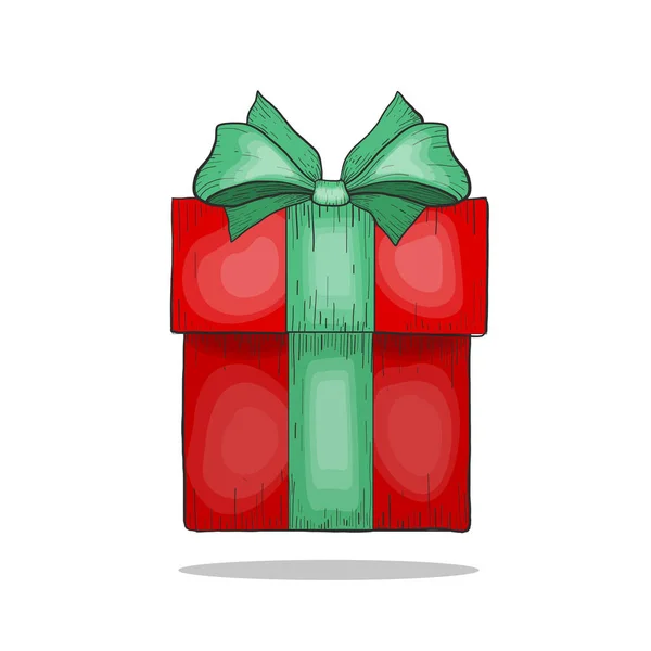 Caja Regalo Con Ilustración Arco Cinta Vector — Vector de stock