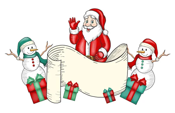 Рождественский Санта Клаус Подарком — стоковый вектор