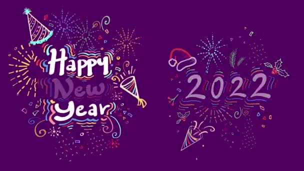 2022 Feliz Año Nuevo Tarjeta — Vídeos de Stock
