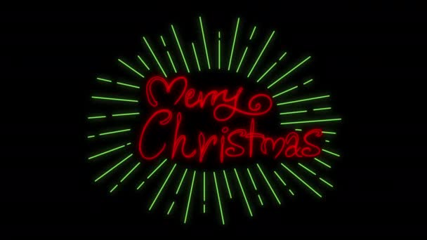 Vintage Merry Christmas Red Green — Vídeo de Stock