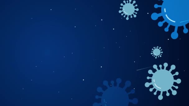Plantilla Diseño Antecedentes Médicos Iconos Coronavirus Animados Cielo Espacial — Vídeo de stock
