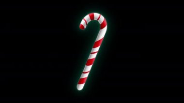 neon candy cane on black background footage 