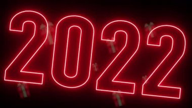 neon festive footage 2022 happy new year 