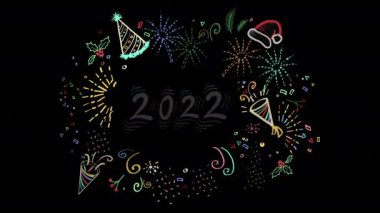 festive new year footage with lettering 2022 