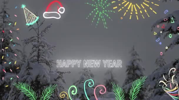 Festive New Year Footage Lettering 2022 — Stockvideo