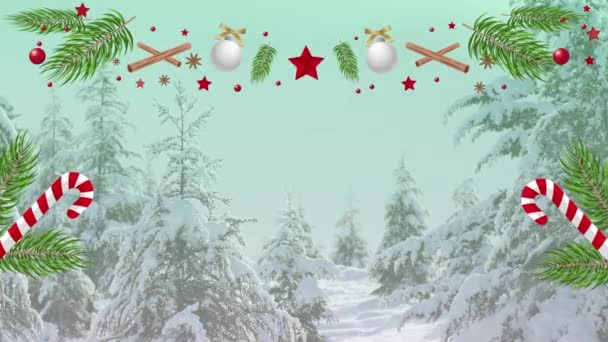 Cheerful Background New Year Christmas Celebration Animated Footage — Wideo stockowe