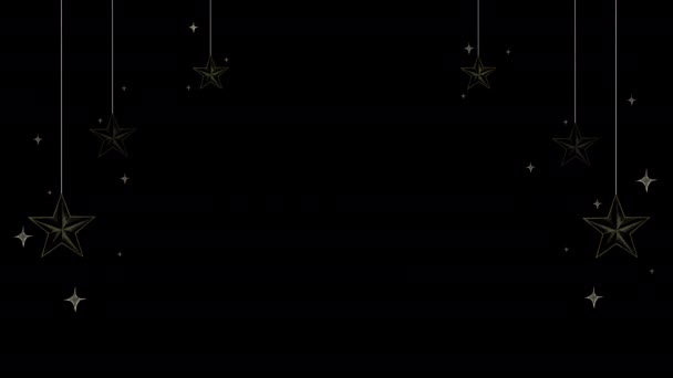 Shiny Christmas Stars Black Background Video — стоковое видео