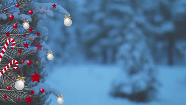 Cheerful Background New Year Christmas Celebration Animated Footage — Stockvideo