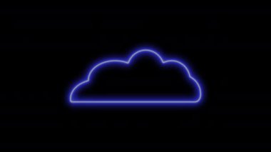 Neon Cloud on black background footage