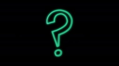 Neon question mark footage