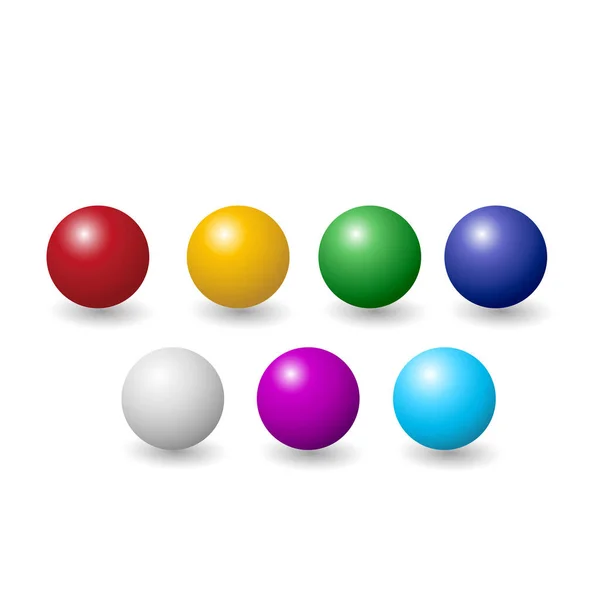 colorful glossy balls isolated on white background