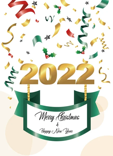 Happy New Year 2018 Christmas Tree Confetti Vector Illustration — Vettoriale Stock