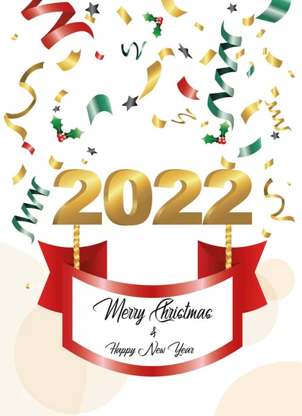 Happy New Year 2018 Christmas Tree Confetti Vector Illustration — Vettoriale Stock