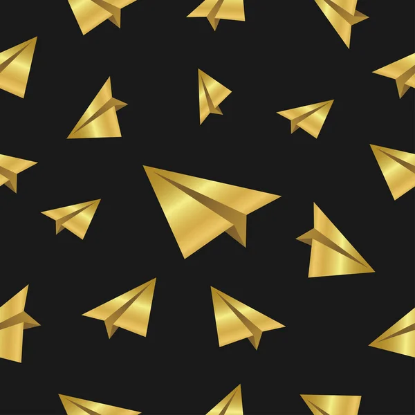 Gold Star Pattern Seamless Vector Background — Stok Vektör