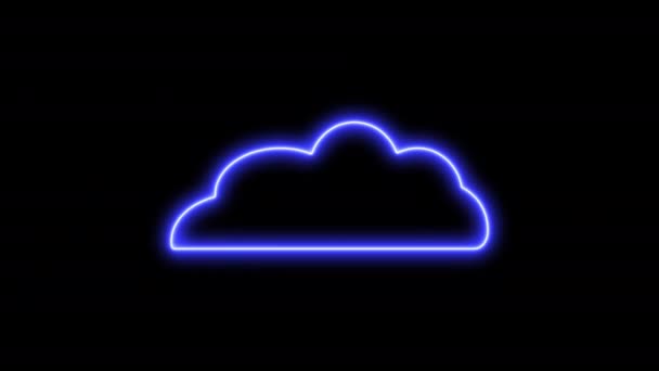 Neon Cloud Black Background Footage — Stockvideo