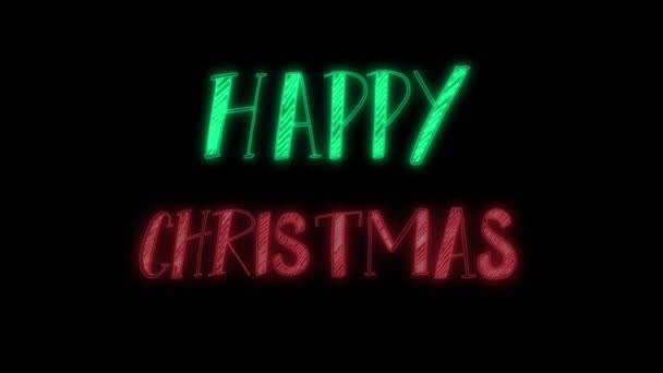 Neon Happy Christmas Footage — 비디오