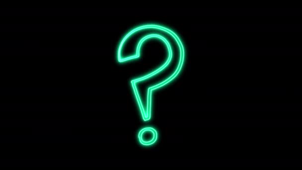 Neon Question Mark Footage — Αρχείο Βίντεο