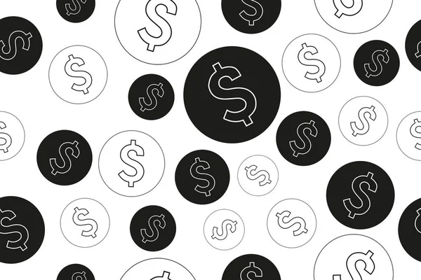 Vector Dollar Munten Naadloos Patroon Amerikaanse Dollar Textuur Kan Gebruikt — Stockvector