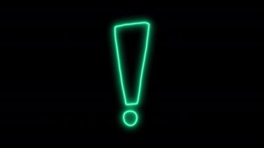 Renkli Neon Işıkları Ünlem Simgesi Tasarımı. Parlayan Led Light Soru İşareti. El çizimi Parlak ışıklı işaret simgesi.