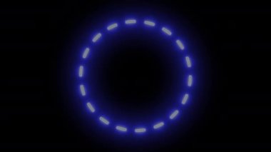 Modern Neon Işıkları Animasyon Tasarımı Farklı Renkler Dijital Aydınlatılmış Yuvarlak Işıklar Çerçeve Şablonu