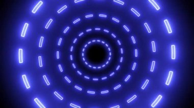 Modern Neon Işıkları Animasyon Tasarımı Farklı Renkler Dijital Aydınlatılmış Yuvarlak Işıklar Çerçeve Şablonu