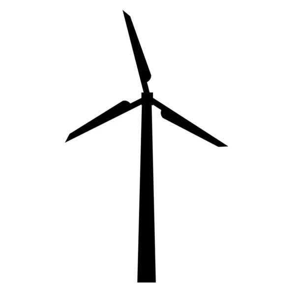Vektorová Silueta Větrné Turbíny Ikona Design Izolované Bílém Pozadí — Stockový vektor