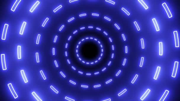 Nowoczesne Neon Lights Animation Design Różnymi Kolorami Cyfrowe Podświetlane Okrągłe — Wideo stockowe