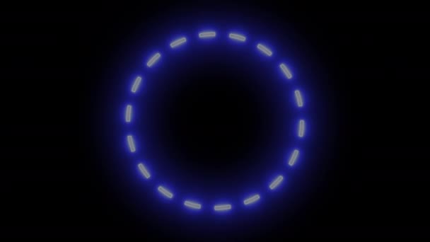 不同色彩的现代霓虹灯动画设计数字发光圆形灯架模板 — 图库视频影像
