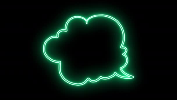 Žhnoucí Neon Light Speech Bublina Animace Moderní Textová Šablona — Stock video