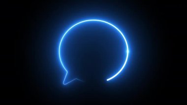 Neon ikonik kabarcıklar animasyon. Modern Metin Şablonu.