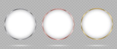 Bir dizi vektör boş cam ışık. gerçekçi resimleme.