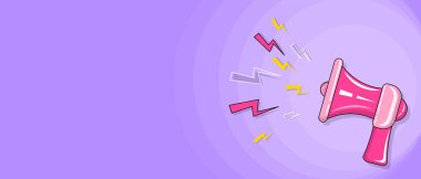 Konuşma baloncuklu megafon, vektör illüstrasyonu